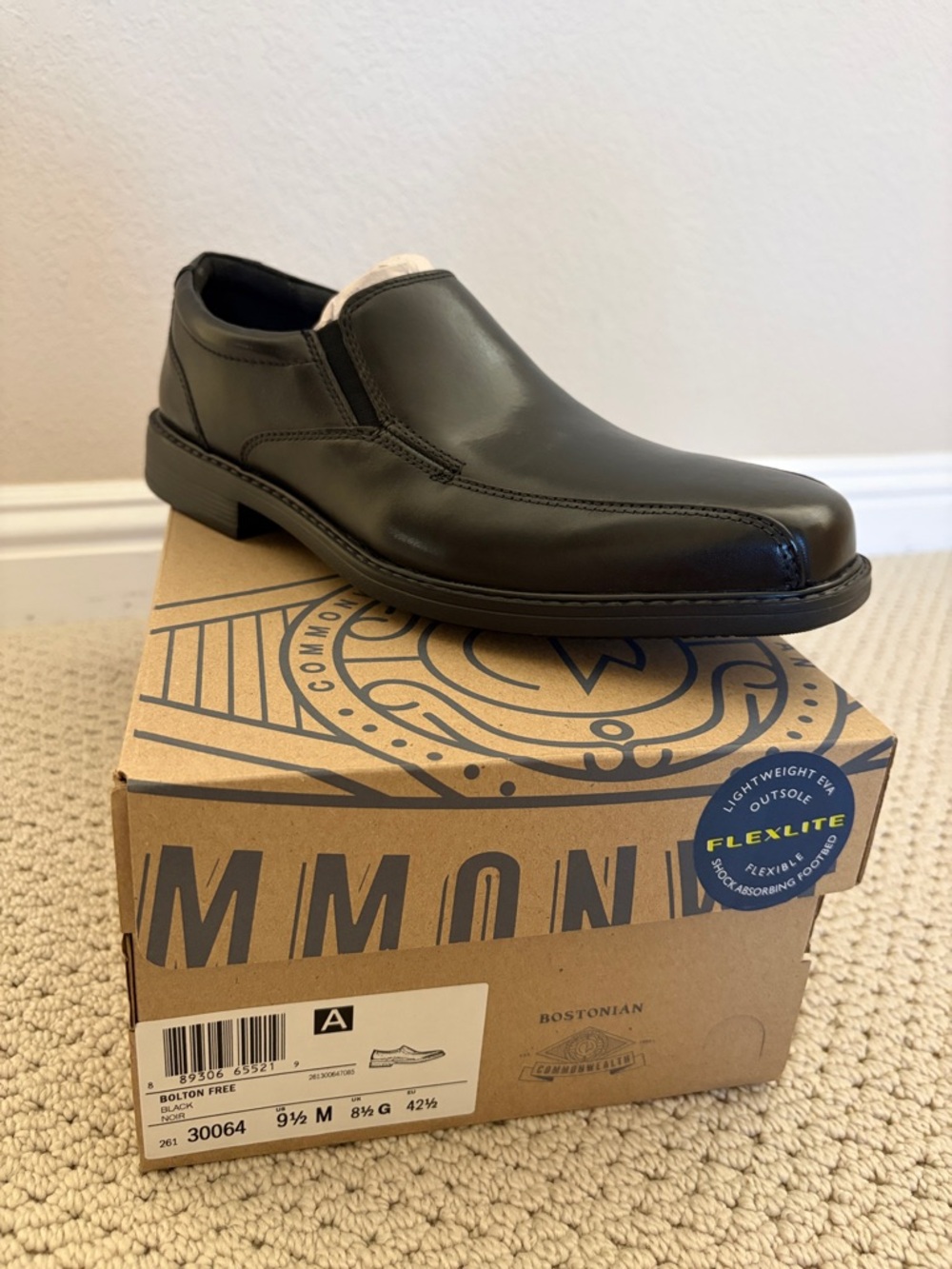 Black Bostonian 9.5D Leather Men's Shoe
